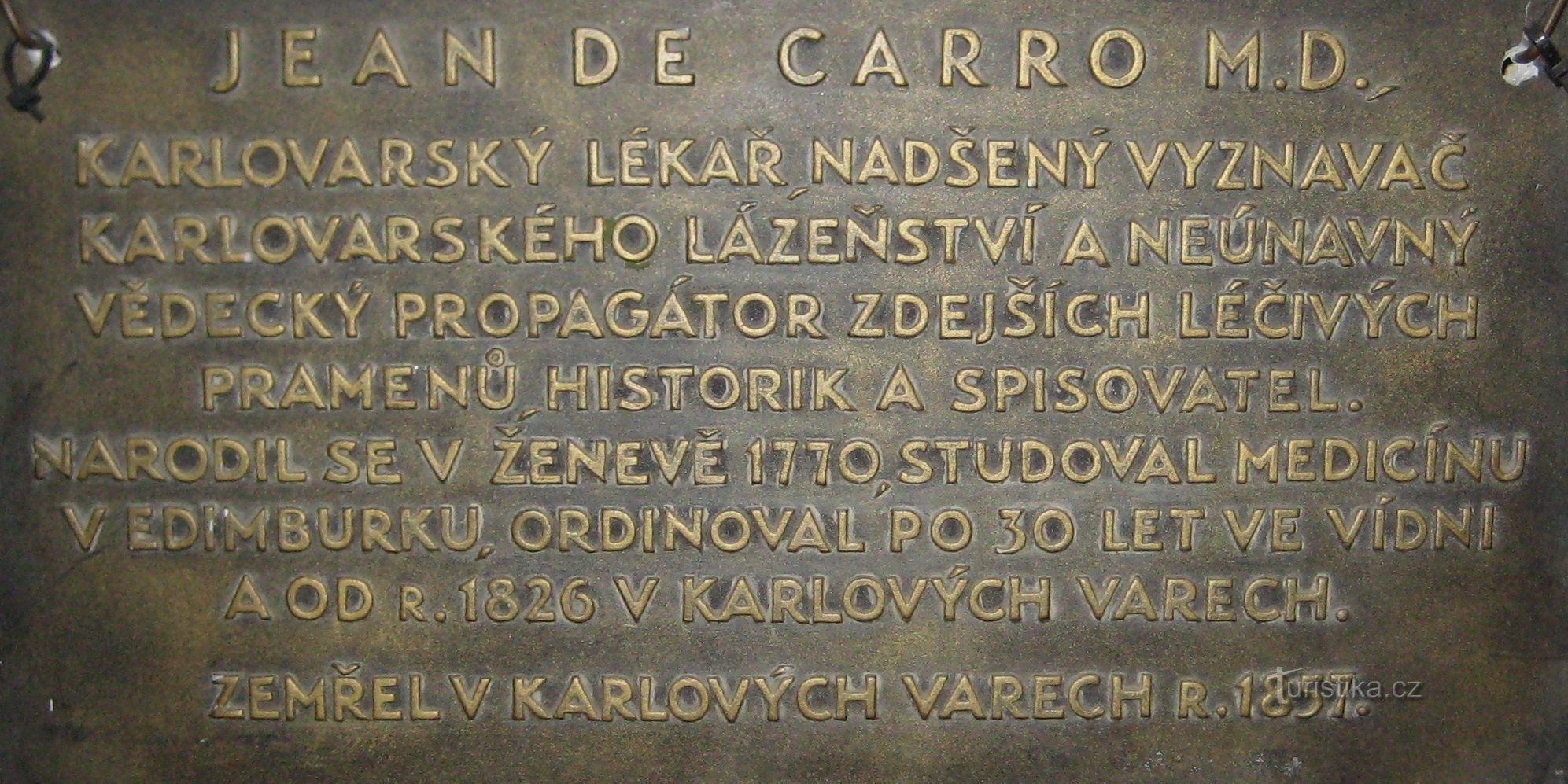 Doprsni kip Jeana de Carra - Cesarske terme - Karlovy Vary