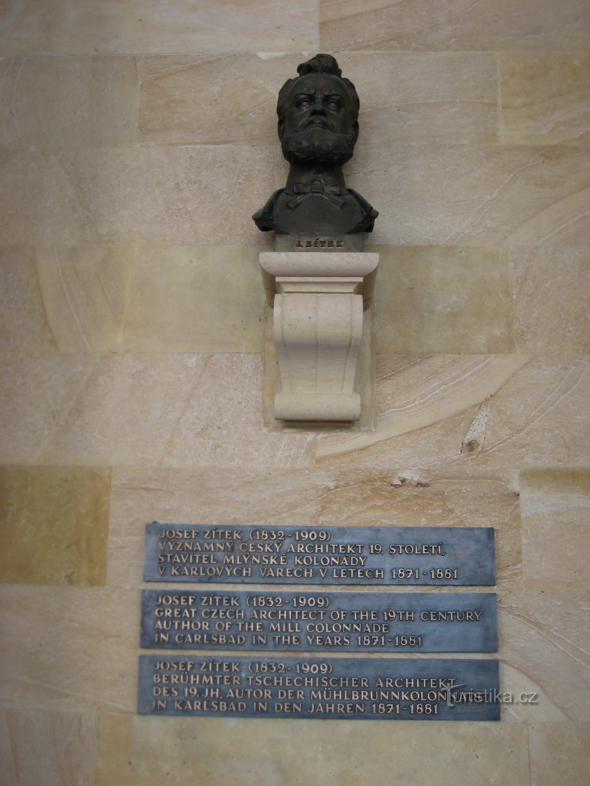 Busta Josef Zítek - Mlýnská kolonáda - Karlovy Vary