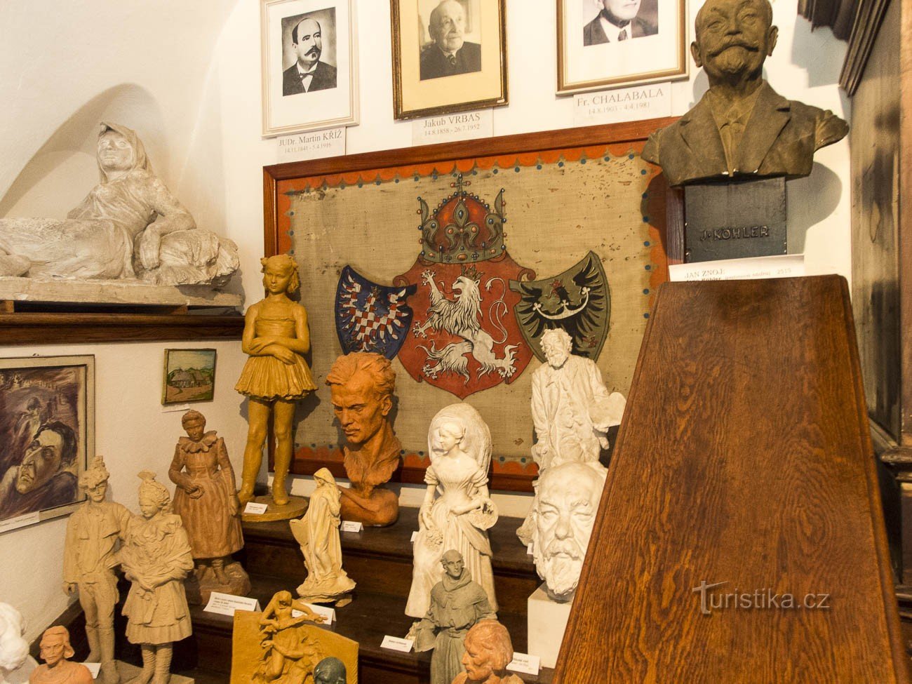 Busts in the entrance area