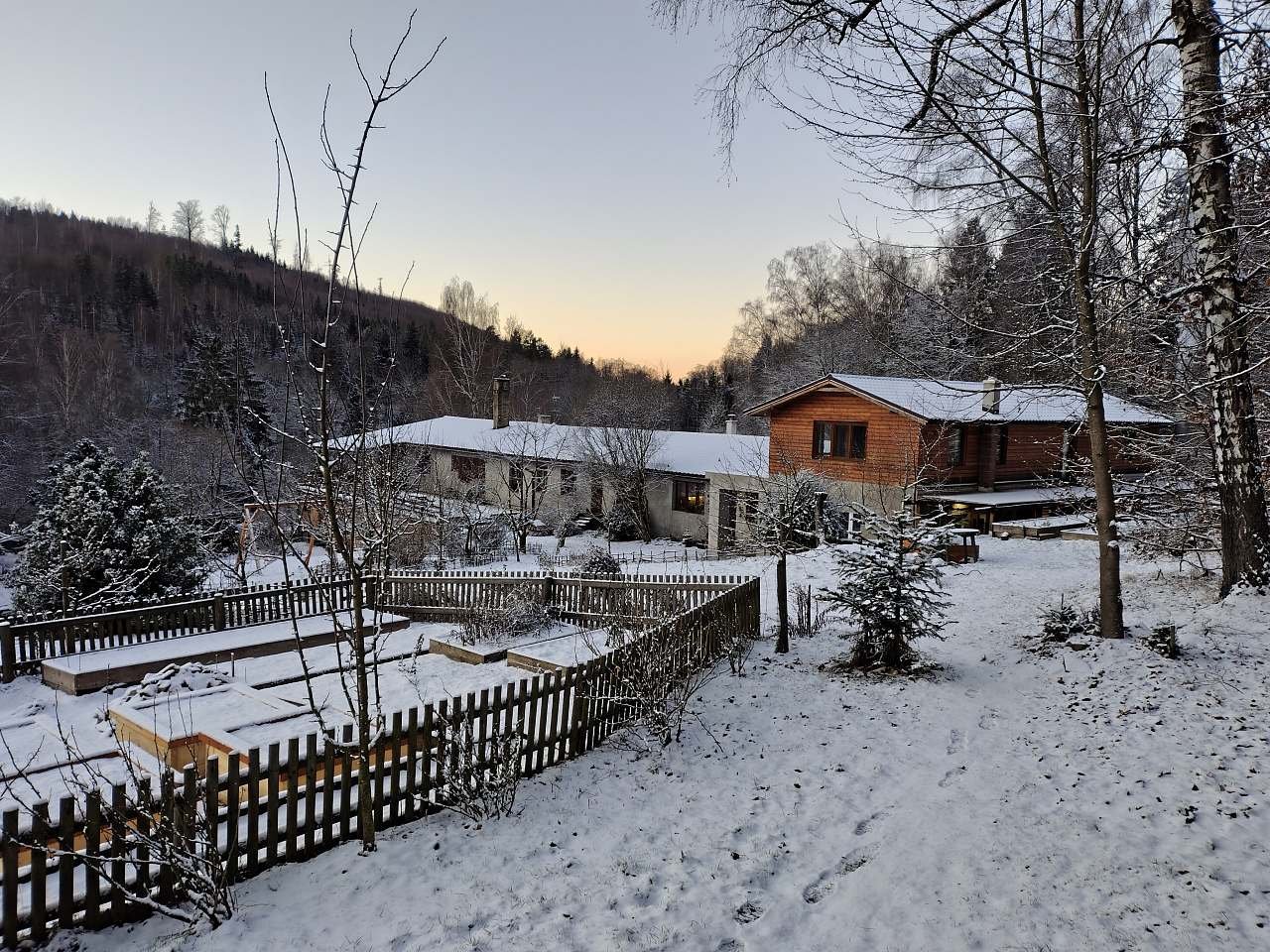 Bydlinská zahrádka v zimě