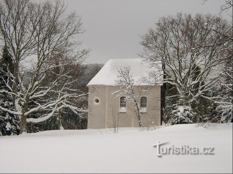 Det tidigare kyrkogårdskapellet i St. Kors: Cemetery Chapel of St. 1820 års kors, som