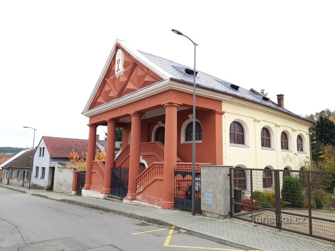 Voormalige Joodse Synagoge in Milevsk (tegenwoordig gebouw van de Tsjechoslowaakse Hussietenkerk)