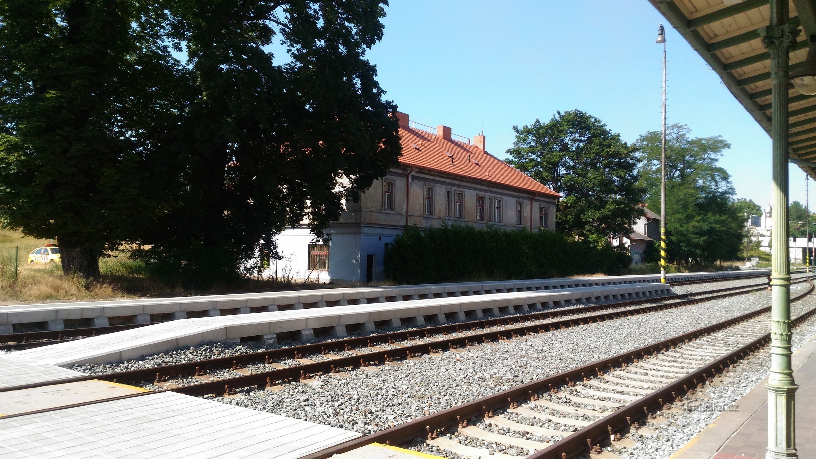 L'ex stazione ferroviaria della carrozza trainata da cavalli Praga - Bruska.