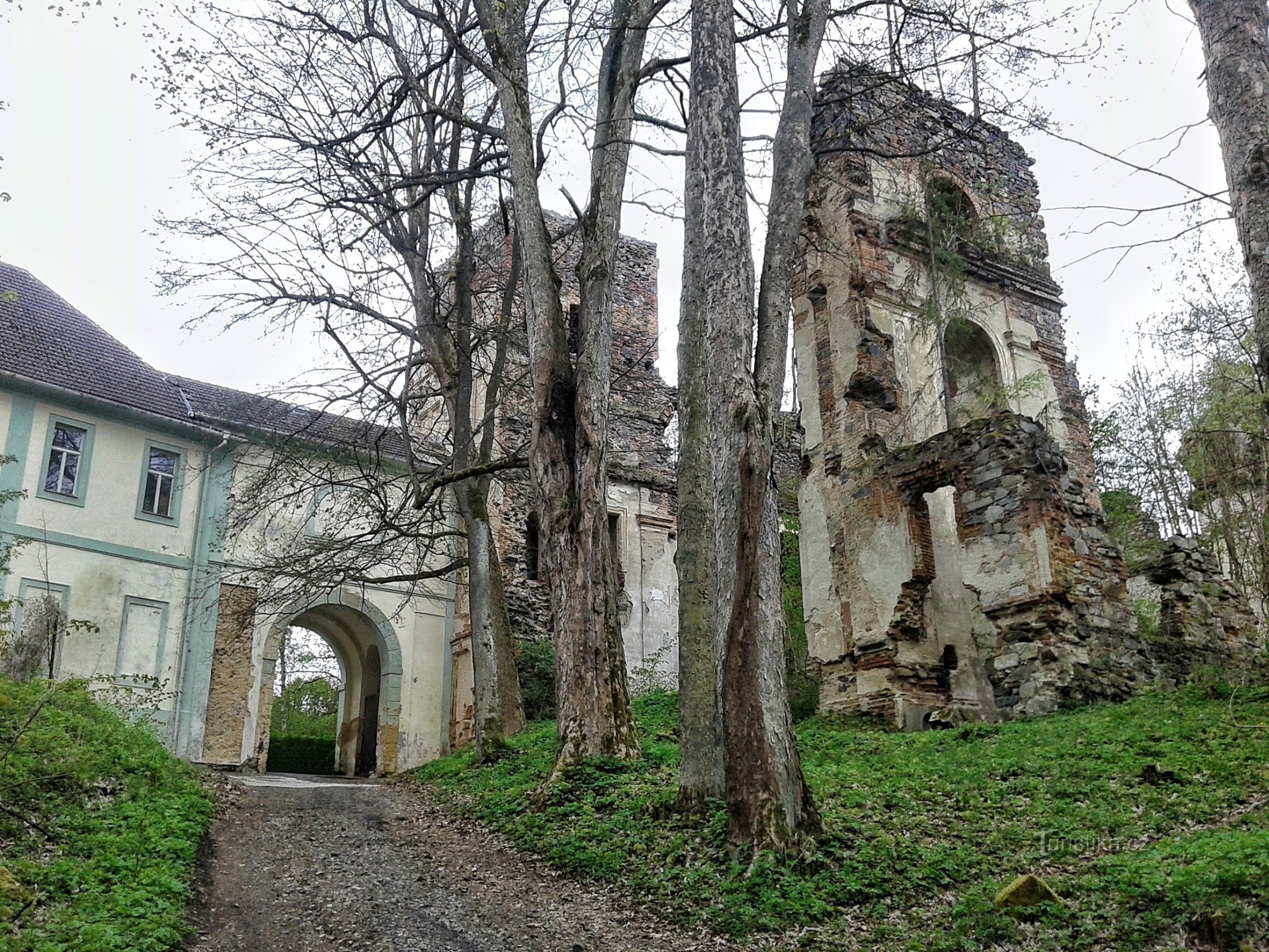 The former monastery and the rest of the castle