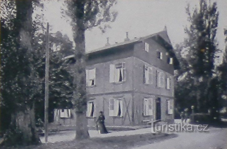 Antigua casa suiza - foto histórica alrededor de 1900