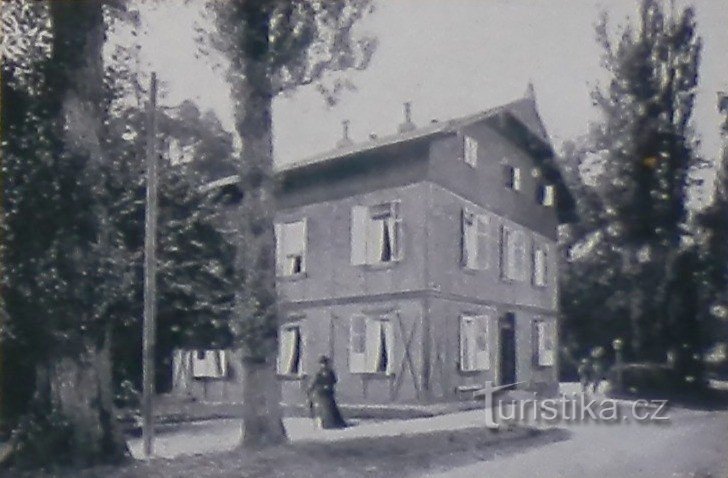 Tidligere schweiziske hus - historisk foto omkring 1900