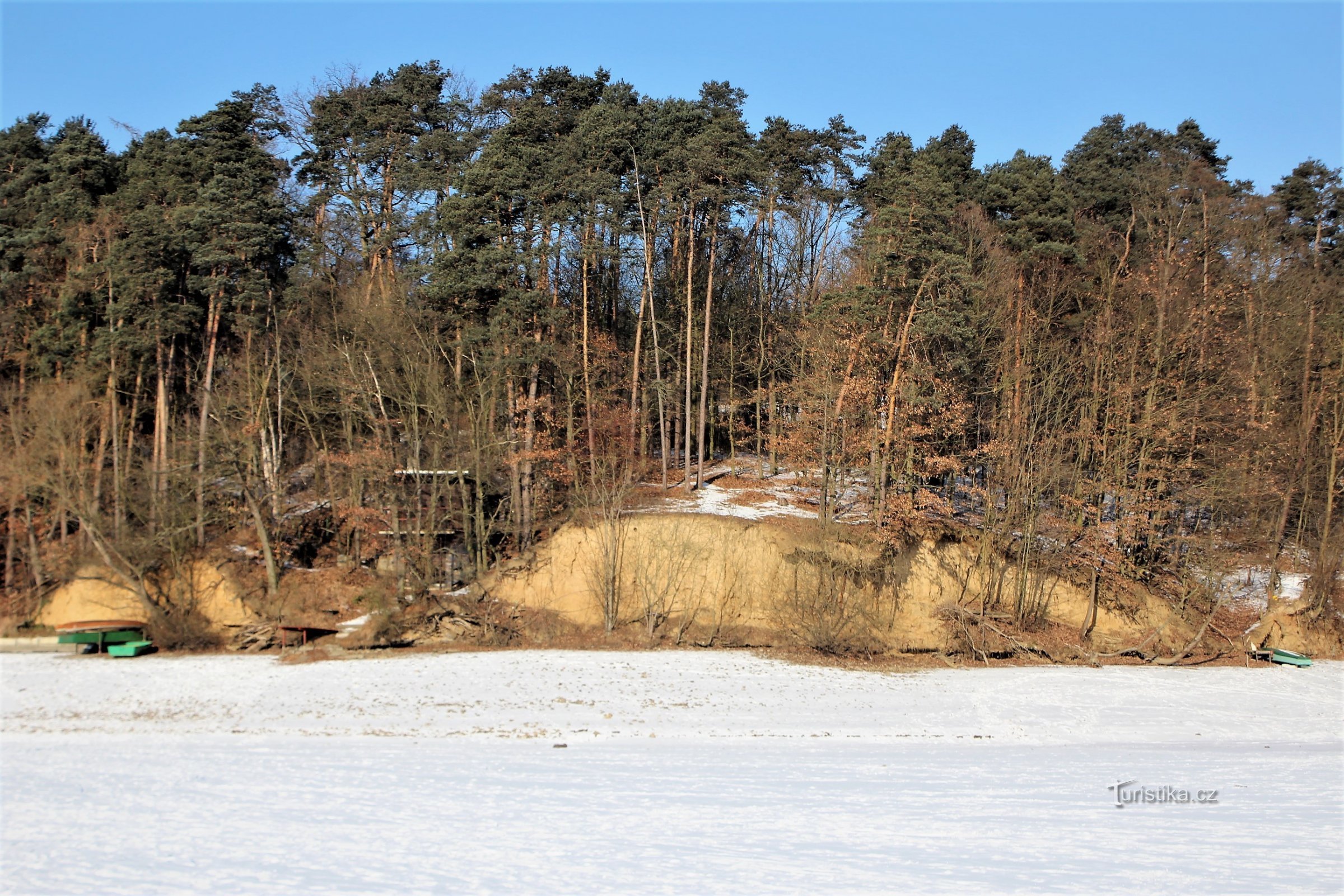 Part of the abrasive log cabins near Osada wharf