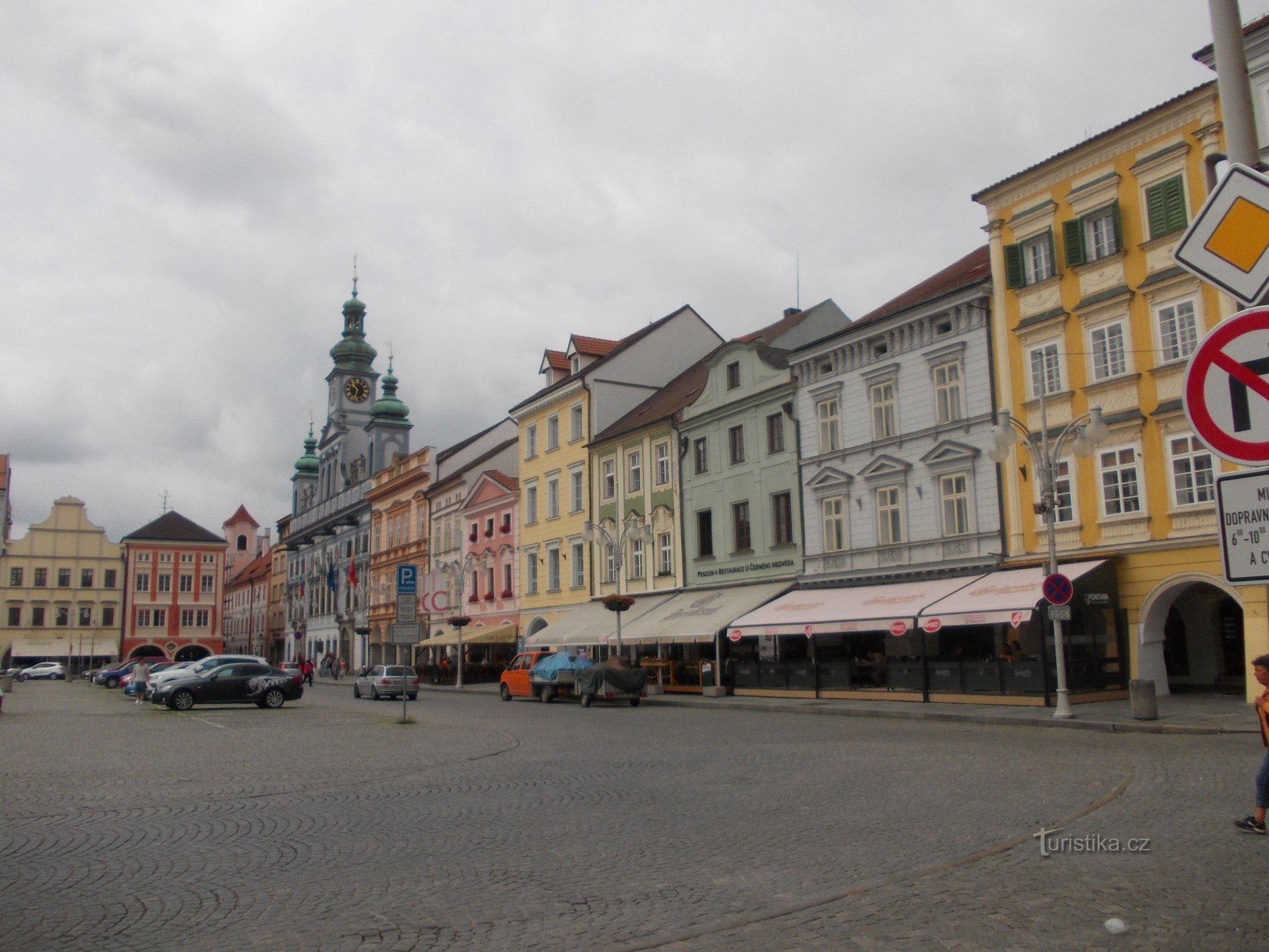 part of the square - at the back with the towers is the town hall