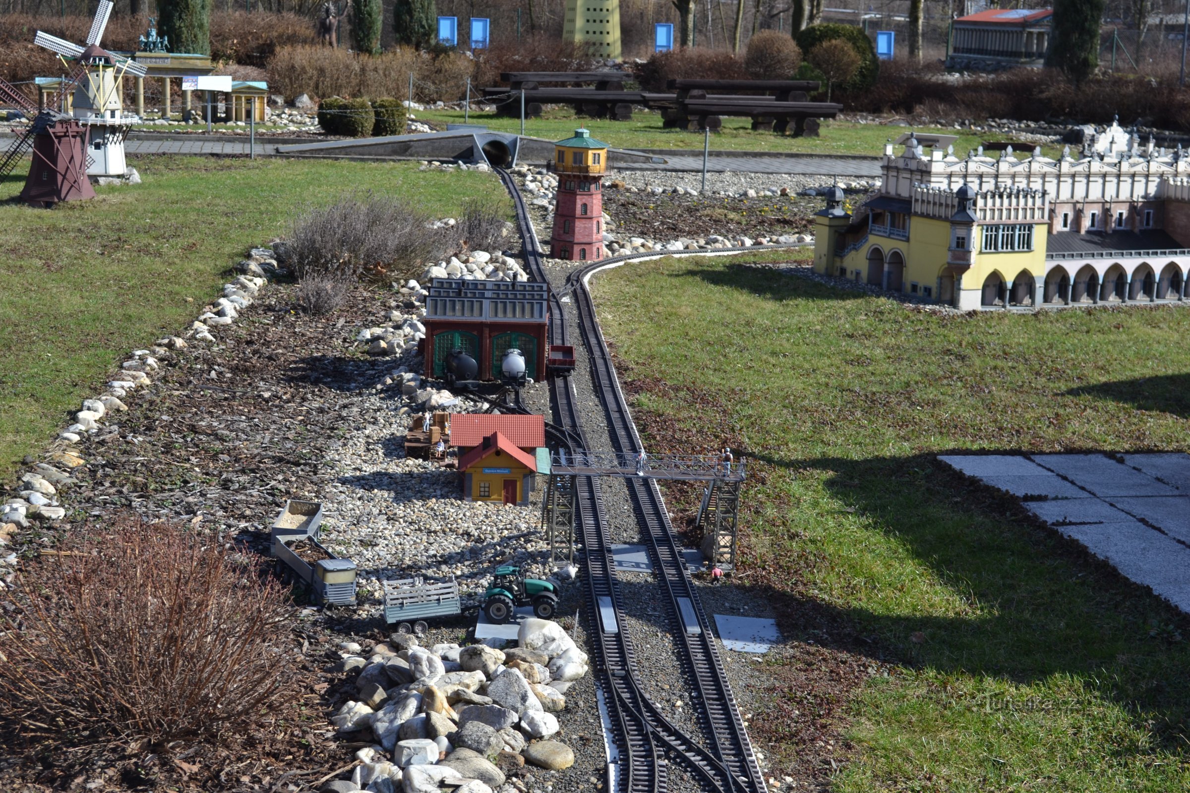 part of the railway passing between known buildings