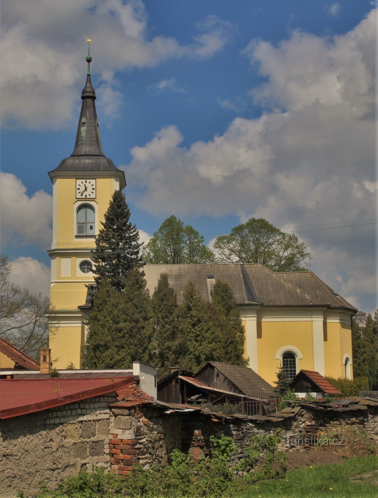 Allmän bild av den evangeliska kyrkan från marknadsplatsen