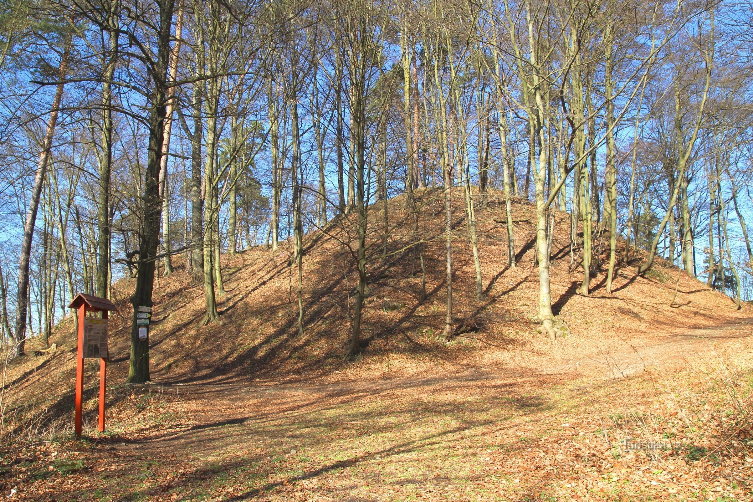 Gesamtansicht von Castle Hill von der Kreuzung