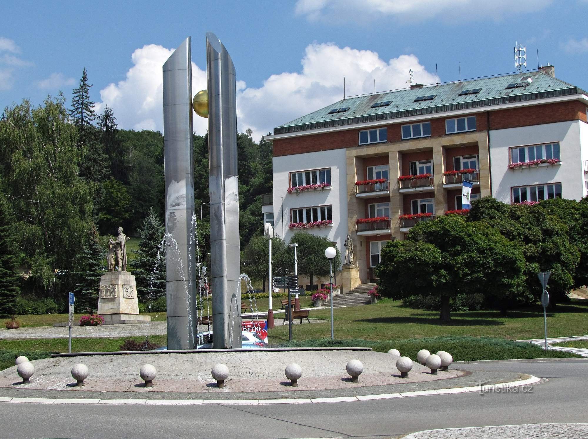 visão geral da praça