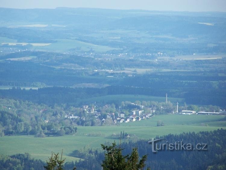 Vista geral de Rokytnice em O. h.: Vista de Zakletý