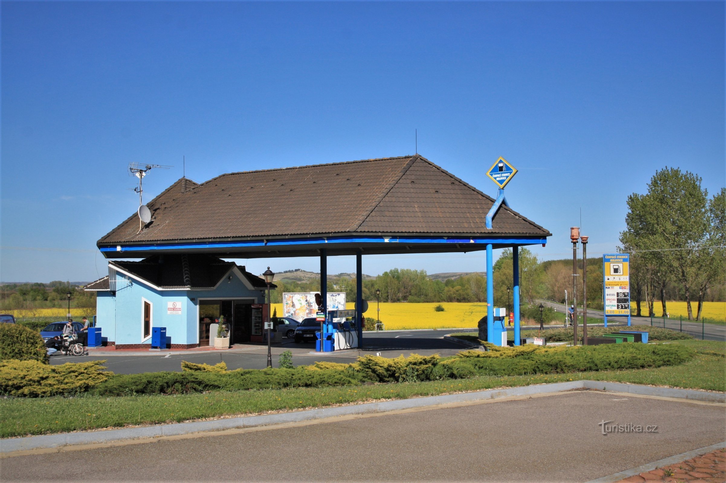 Nový Mlýnへの分岐点にあるガソリンスタンド