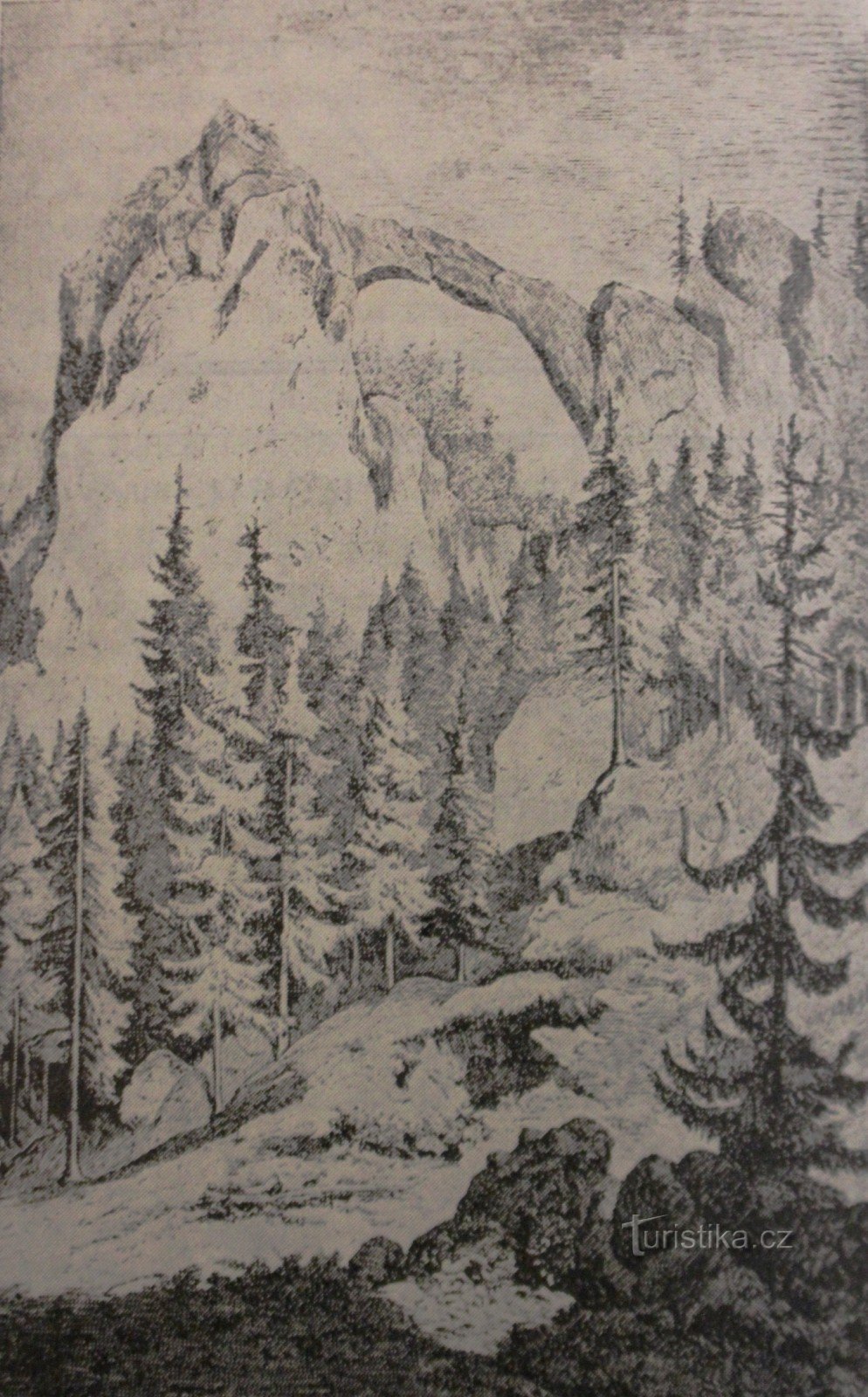 Чертов мост на рисунке Э. Герольда 1875 г. (архив музея Бланско)