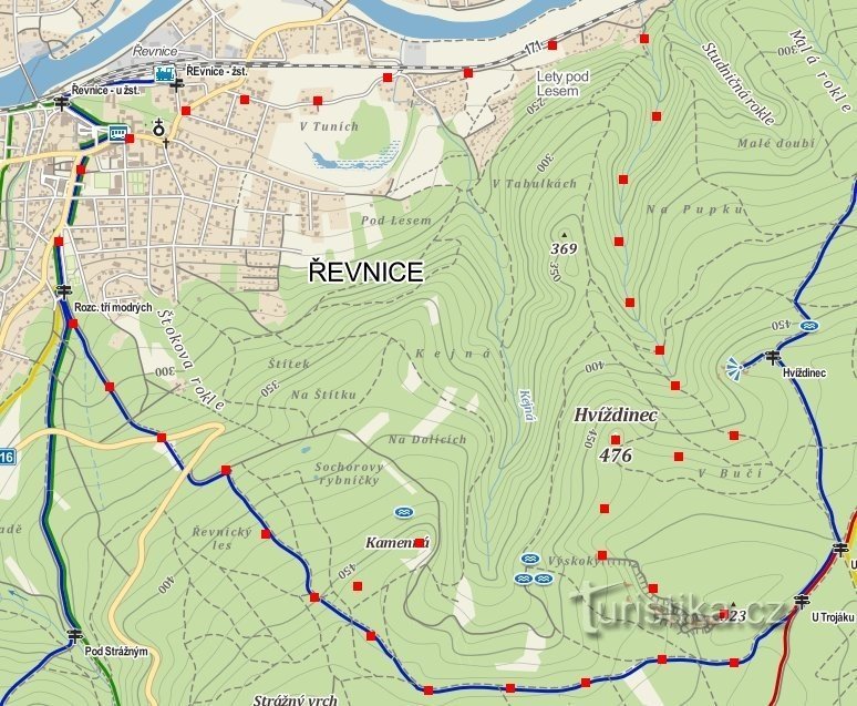 Červená rokle, Výskoky in Kamenná – divjina nedaleč od Prage