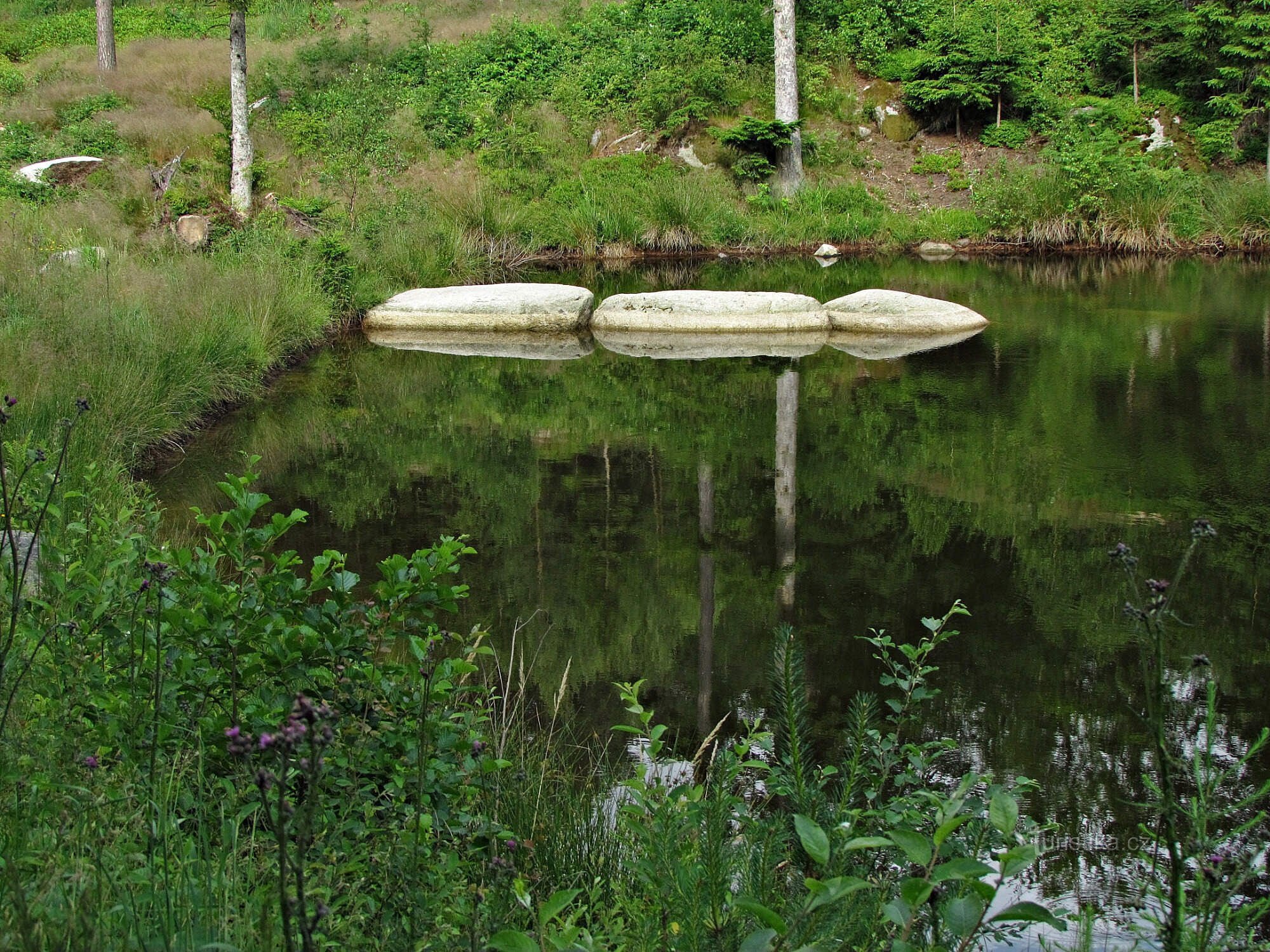 Tschechisches Kanada - Kaskaden von Teichen unter dem Aussichtspunkt U Jakuba