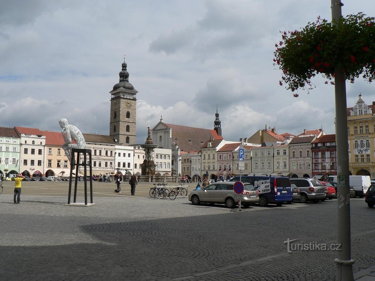 České Budějovice, cathedral from the square