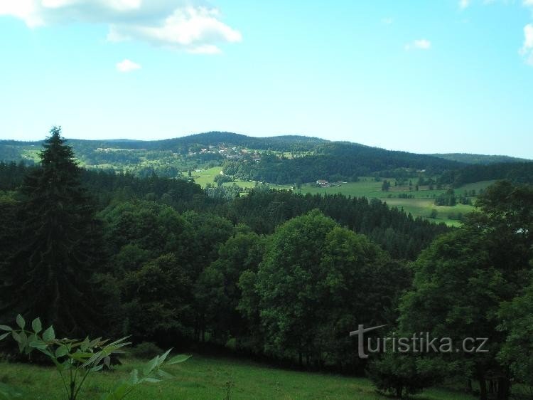 České Žleby: I nærheden er der en smuk udsigt over Bayern.