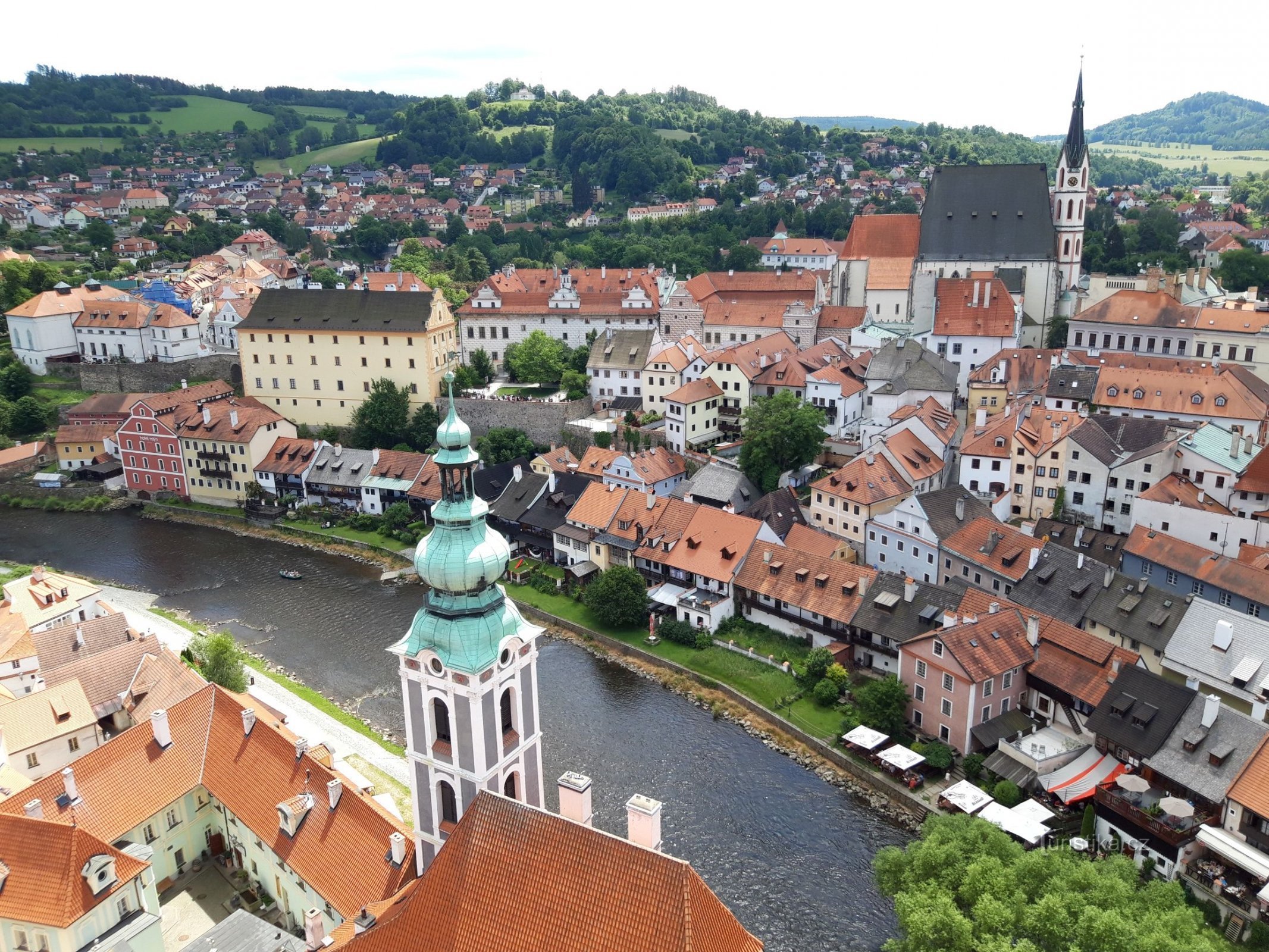 Český Krumlov és a legmagasabb torony az összes torony közül