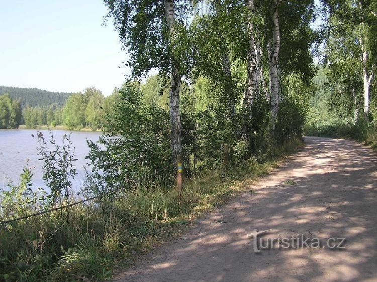 O caminho ao redor da lagoa Jindra