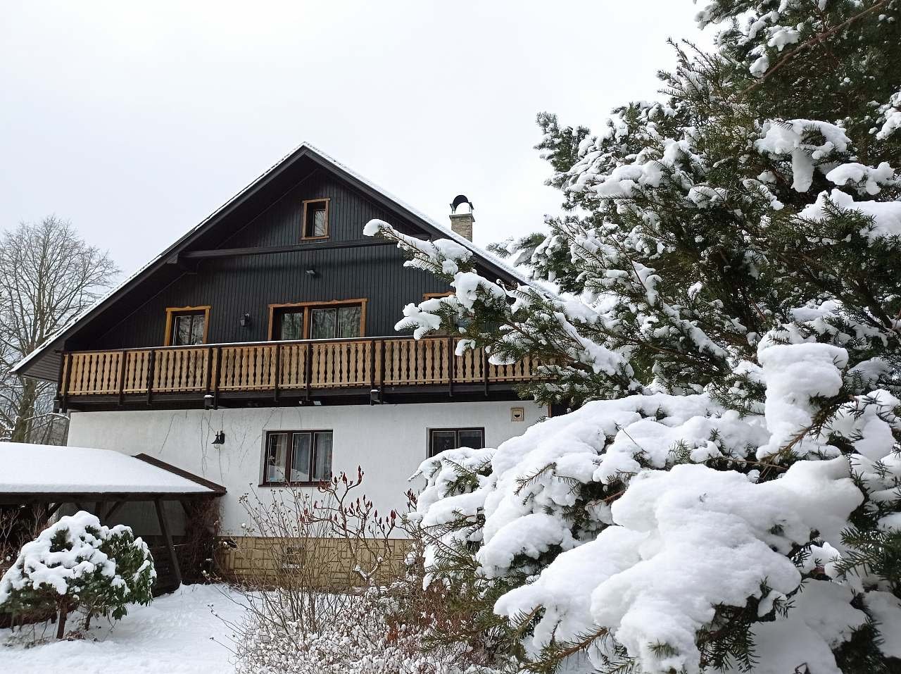 Casa de campo Ostravice no inverno