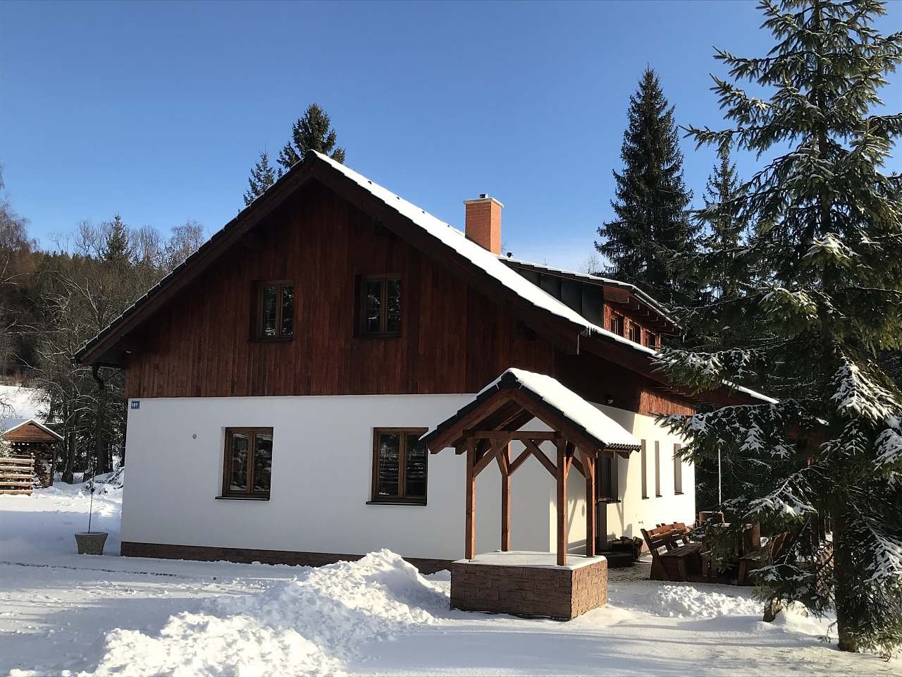 Cottage in de winter