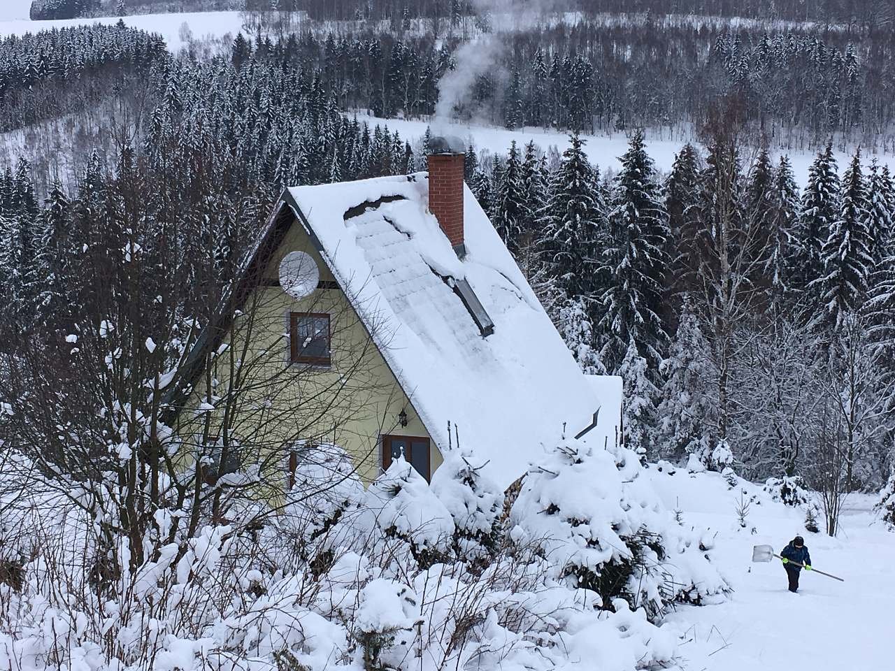 Casa de campo Český Jiřetín inverno