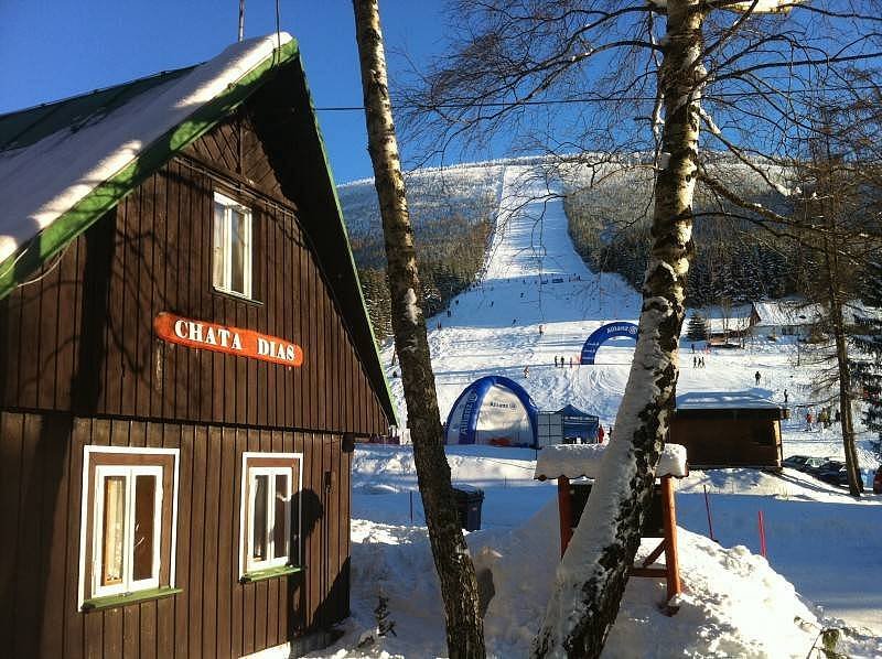 DIAS stuga på vintern - under Stoh-backen