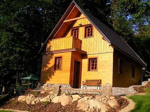 Chata, léto, přední pohled