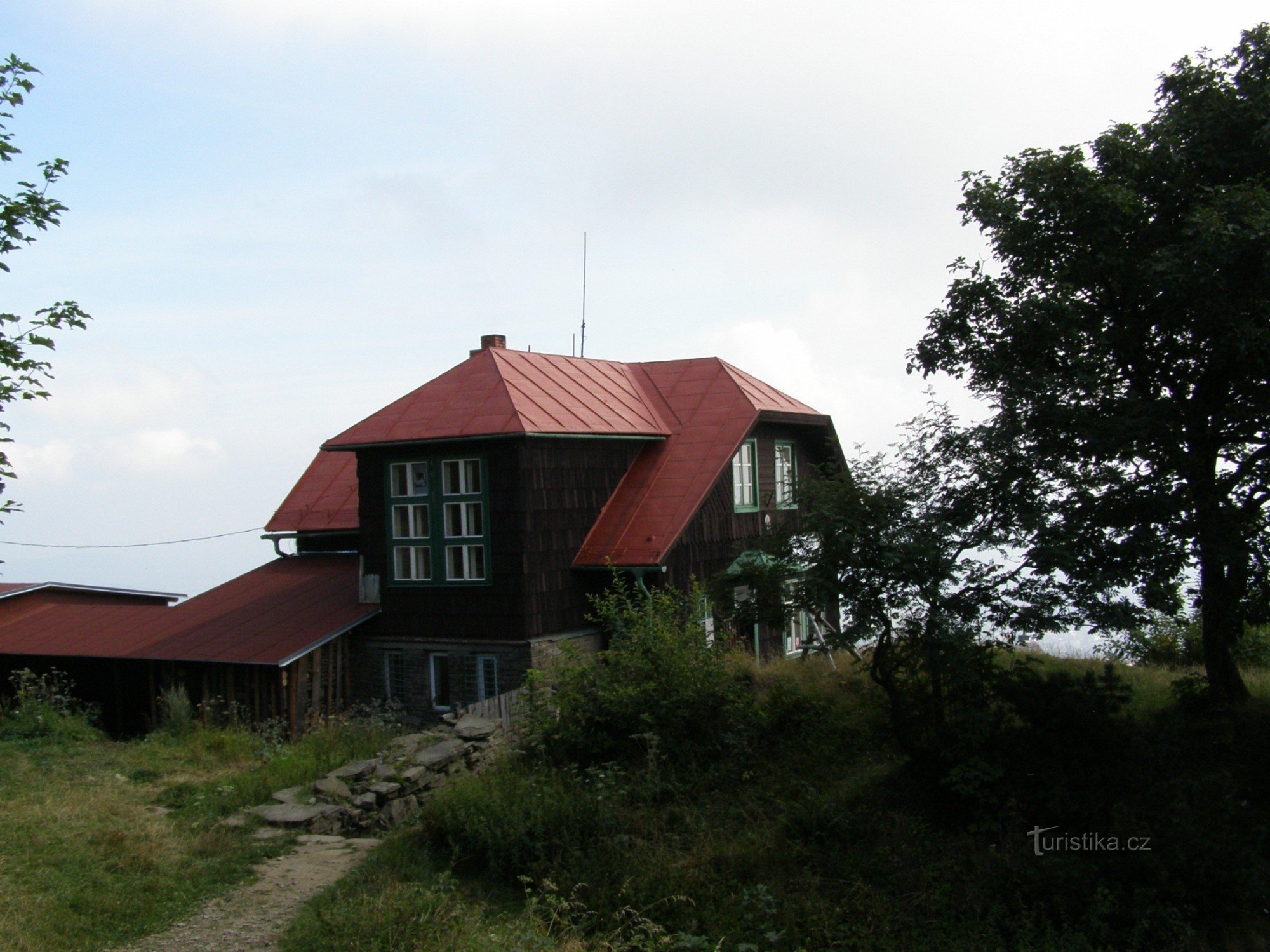 casa de campo en Velký Javorník desde arriba