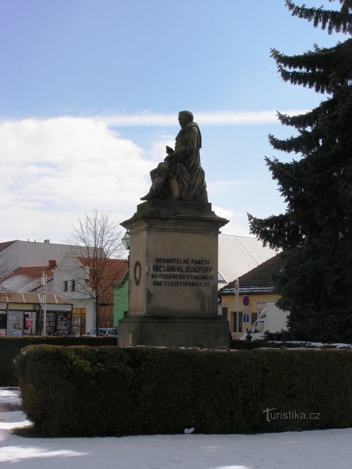 Chlumec nad Cidlinou - monument to Václav Kliment Klicpera