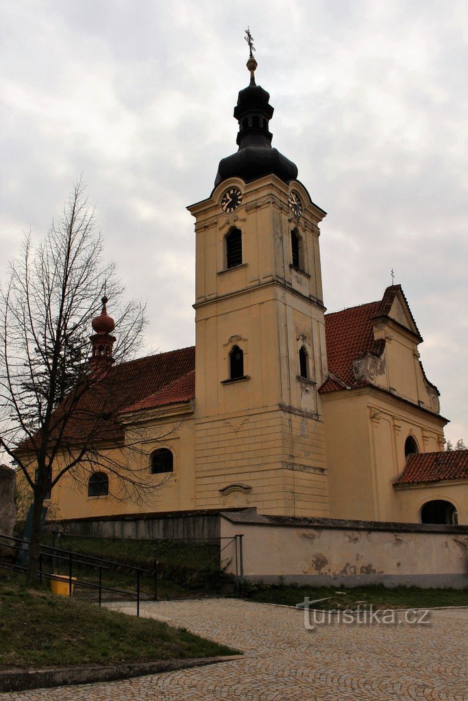 Chocerady, Nordseite der Kirche