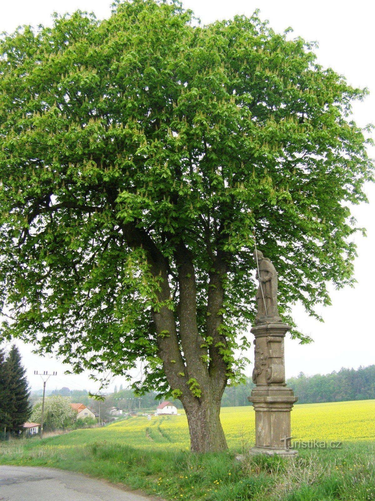 Chvalkovice - estatua de St. Linhart