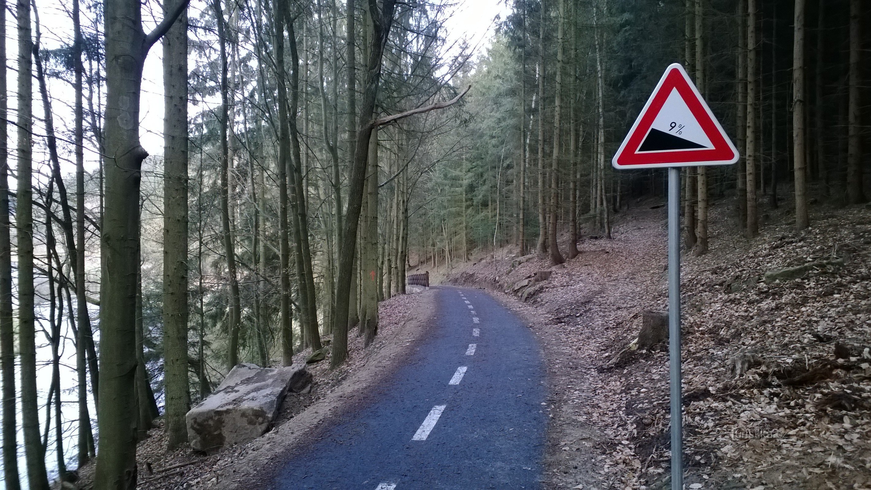 The destination of the trip - the new cycle path near Smrčná.