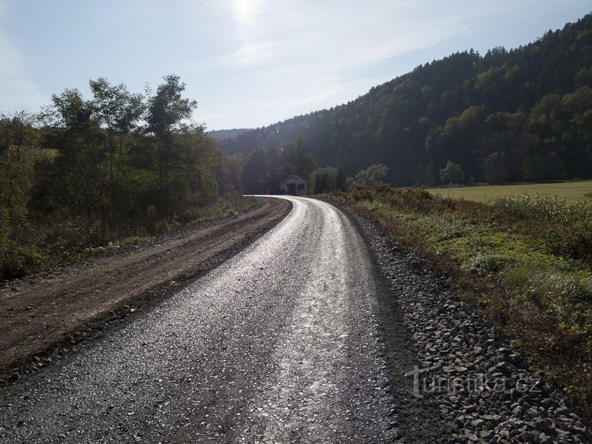 Pista de biciclete pe terasament