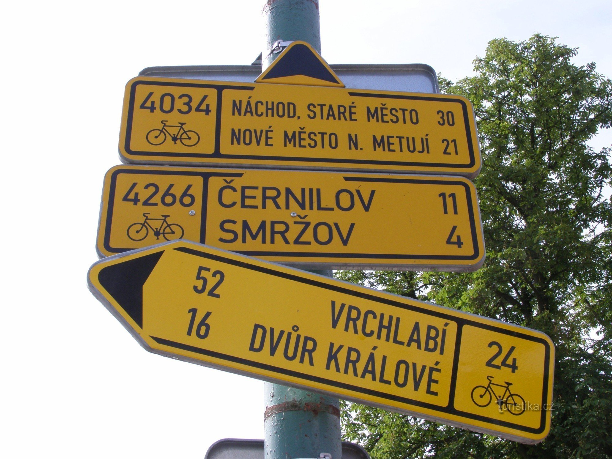 cycle tourism crossroads - Josefov, near the bridge