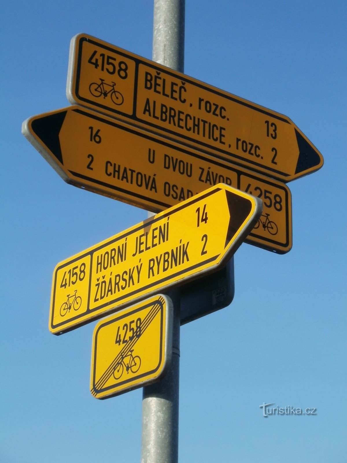 cycle tour junction Nová Ves - at the crossroads