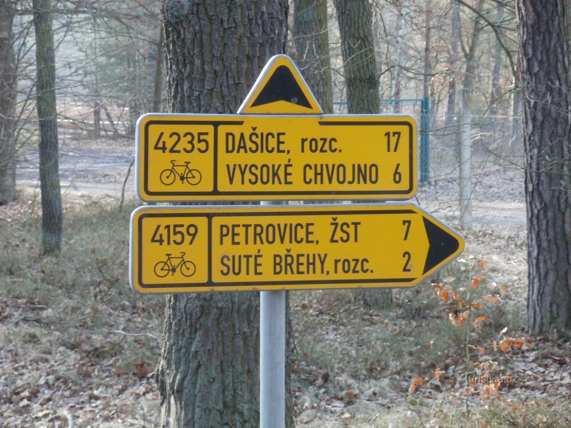 kolesarsko križišče v bližini mesta Albrechtice nad Orlicí