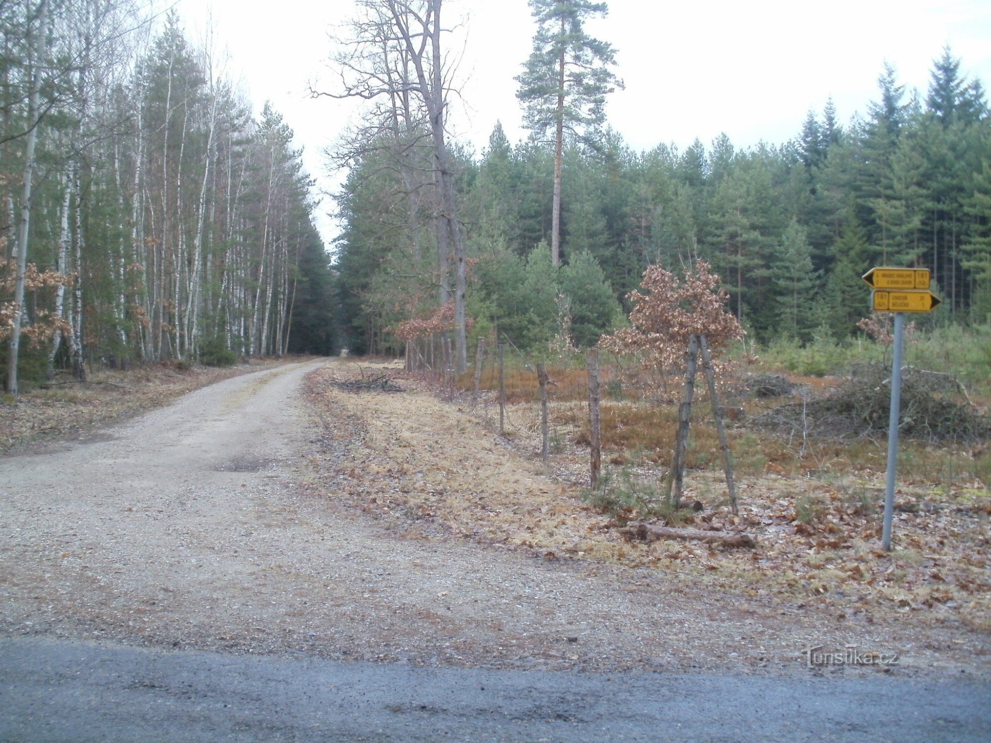 Fahrradwegweiser in Hradečnica