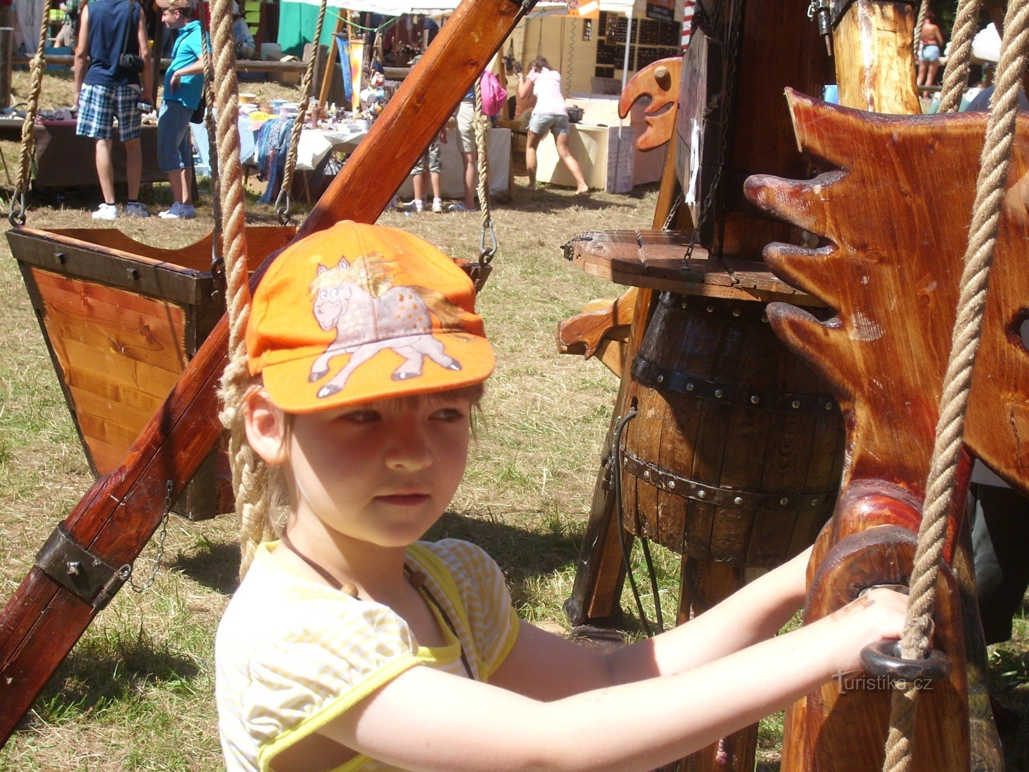 Daughter on a baby carousel....