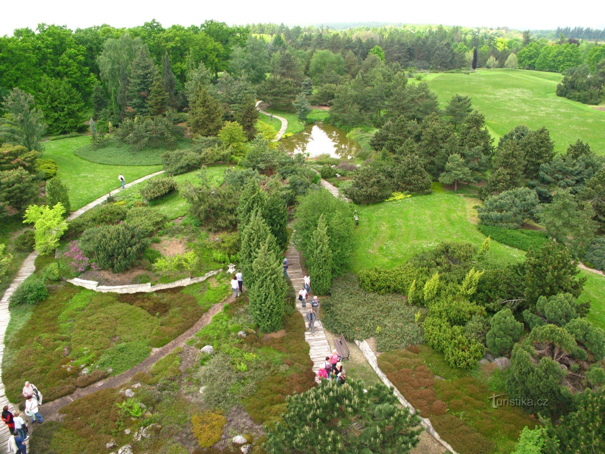 Dendrologiska trädgården från en höjd av 1