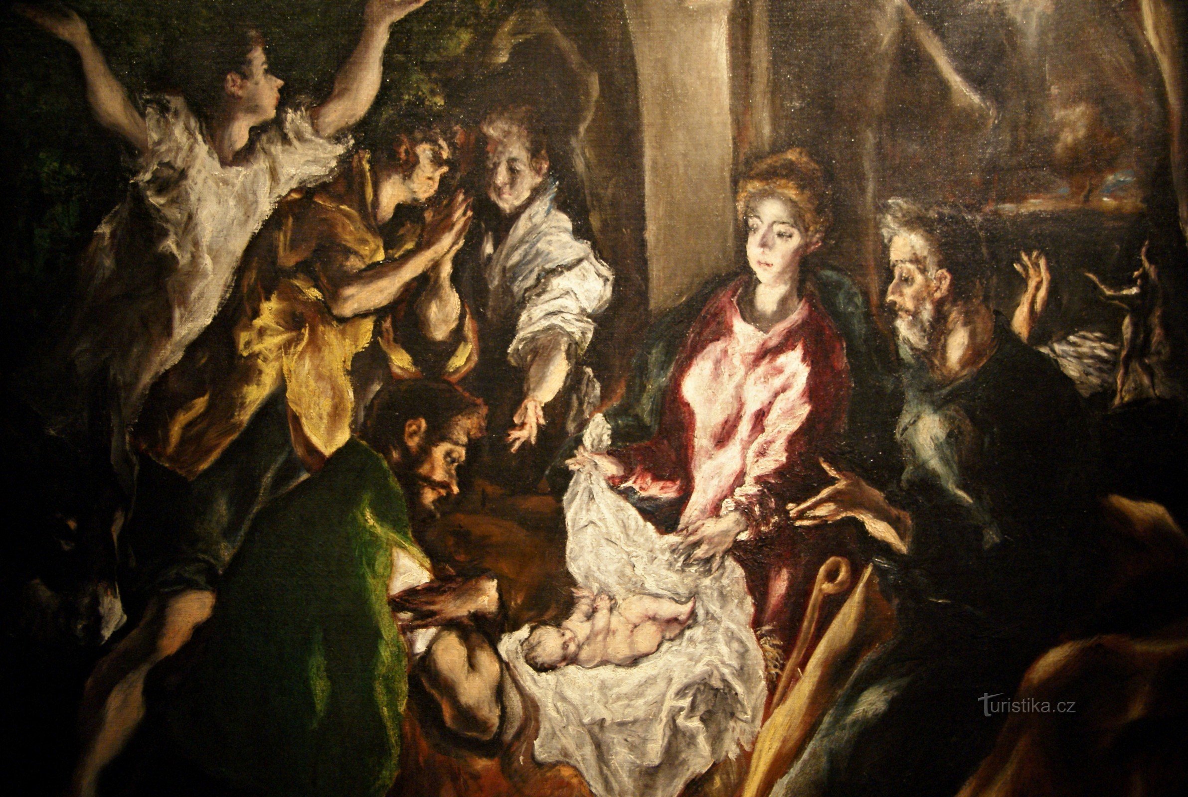 detalle de la Adoración de los pastores de El Greco