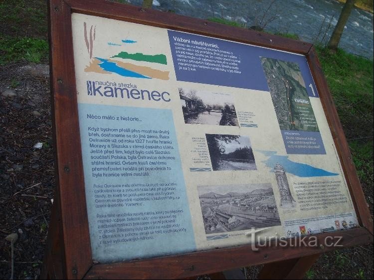 detail of the information board at the 1st stop