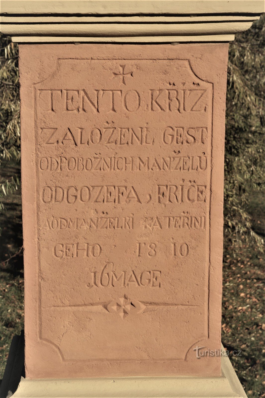 Detail of the inscription on the cross