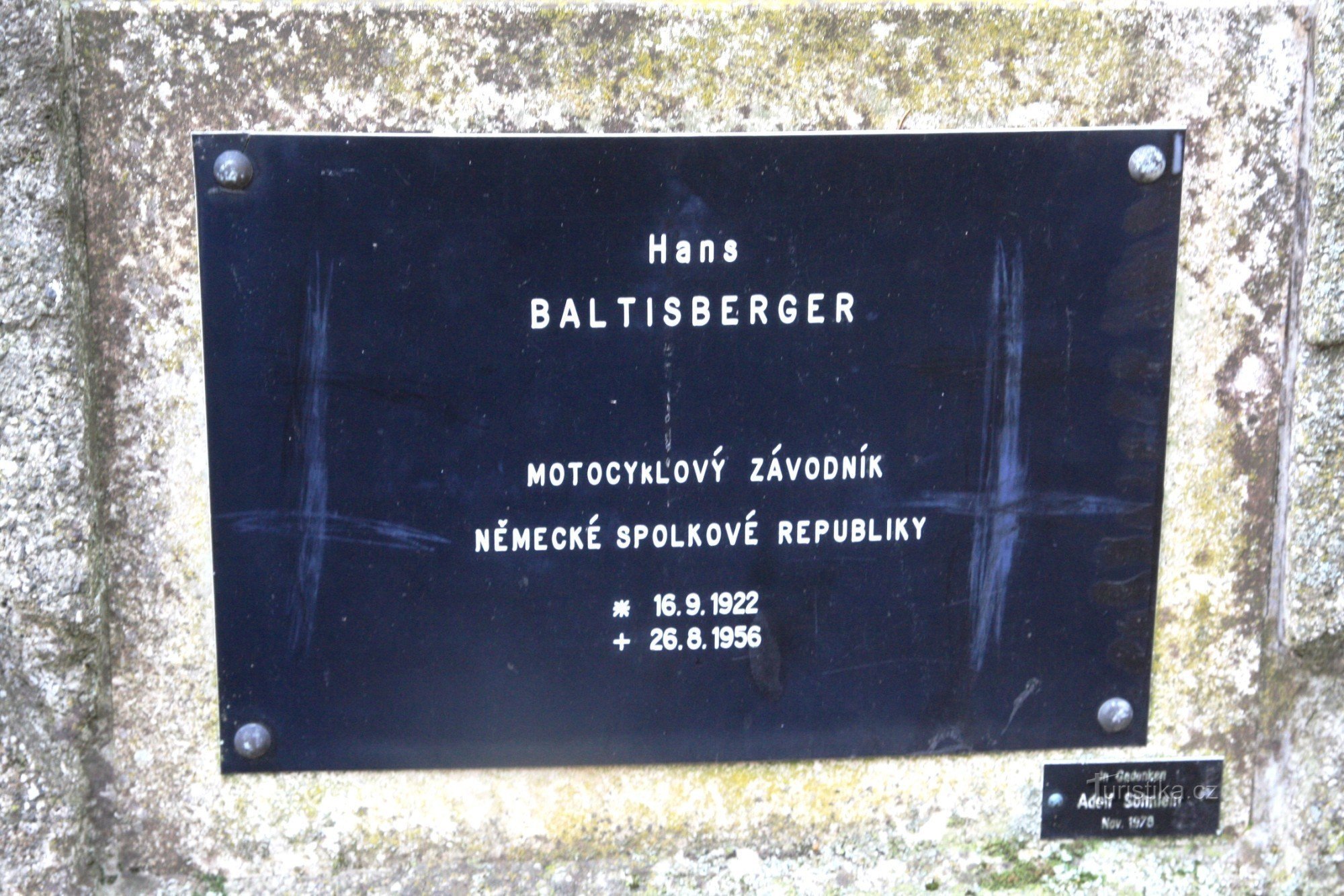 Detail of the commemorative plaque