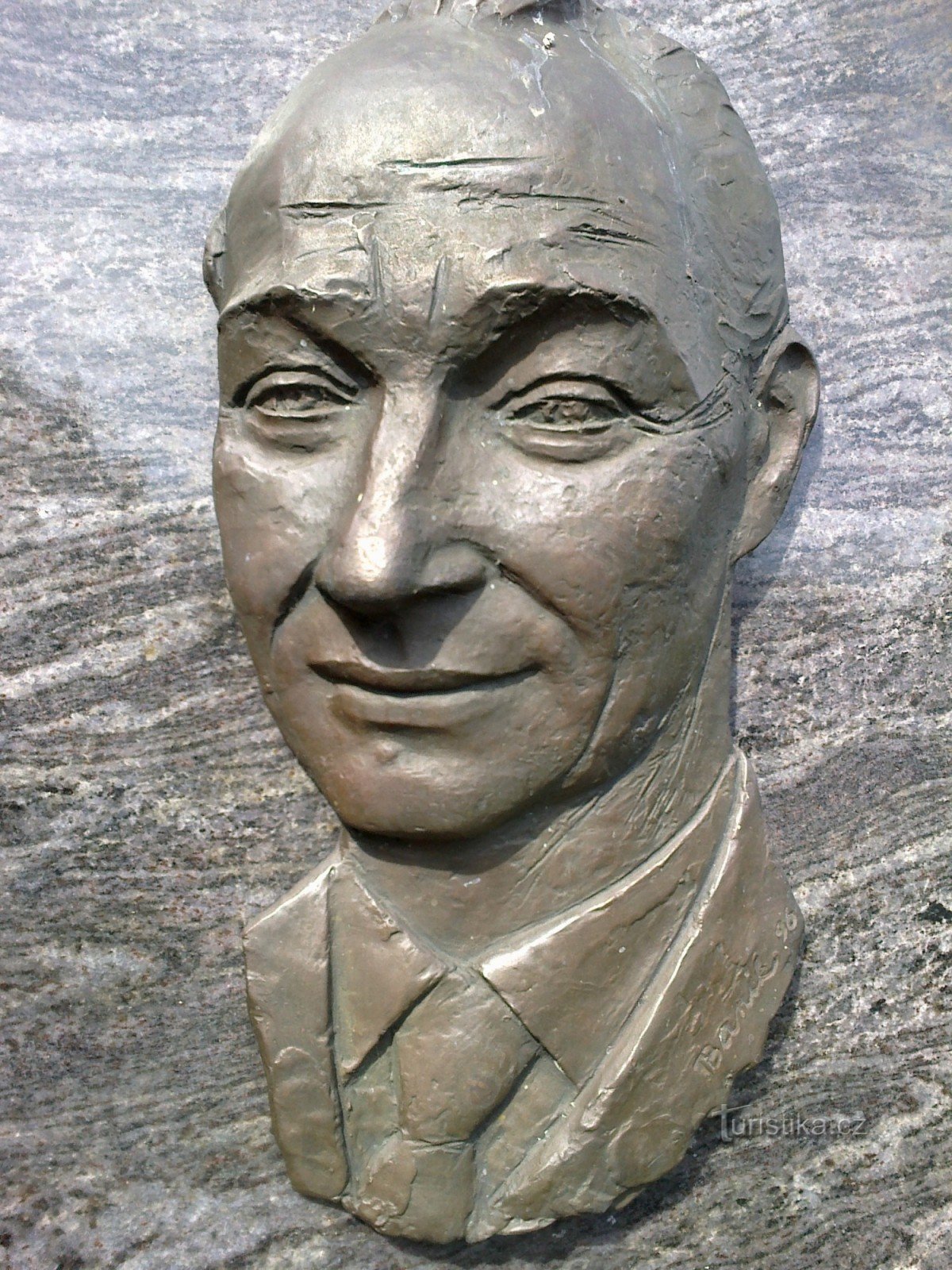 detail of the monument to A. Dubček.