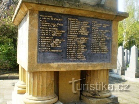 Detalj av monumentet till offren för Napoleonkrigen, tjeckisk version