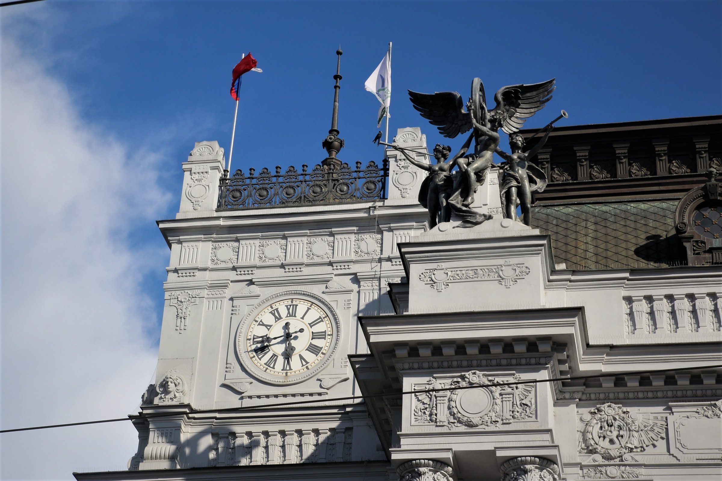 Detail of the facade of the building