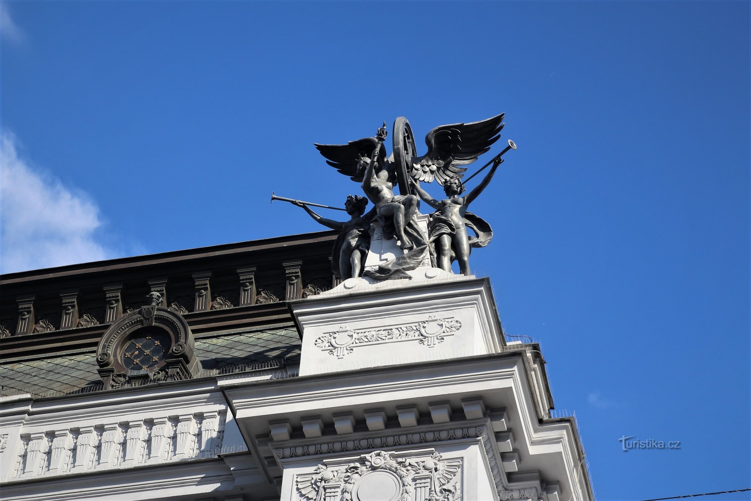 Detail of the facade of the building